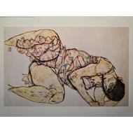 Egon Schiele - Seated woman with left hand in her hair - Poster vintage originale anno 1994