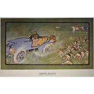 Umberto Boccioni - Automobile e caccia alla volpe 1904 - Poster vintage originale anno 1998