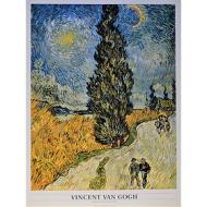 Vincent Van Gogh - Road with cypress and star 1890 - Poster vintage originale anno 1997