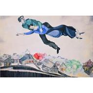 Marc Chagall - Sulla città - Poster vintage originale anno 2002