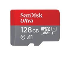 SanDisk Scheda Di Memoria MicroSDXC Da 128 GB E Adattatore SD, Rosso Grigio (AZ)