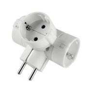 Adattatore tripla presa e spina standard tedesco 16A 2P+T colore bianco (AZ) Adattatore tripla presa e spina standard tedesco 16A 2P+T colore bianco (AZ)