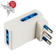 Adattatore salvaspazio pluristandard triplo con spina 16A Bianco (AZ)
