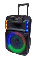 Majestic FIRE T4 ? Trolley Bluetooth 5.0, Luci LED multicolore 5 effetti, ingressi USB/microSD/AUX-IN/MIC, Microfono, Telecomando, Batteria, funzione TWS, Impugnatura e ruote per il trasporto (AZ)