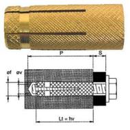 Tasselli in ottone PO M 12x40 (100 Pz.) Tasselli in ottone PO M 12x40 (100 Pz.)