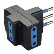 Adattatore multiplo 3 prese e spina 10 A nero (AZ) Adattatore multiplo 3 prese e spina 10 A nero (AZ)