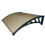 Pensilina Da Esterno In Policarbonato Alveolare. Colore Marrone. Supporti In Plastica. Spessore 3 Mm. (AZ) Pensilina Da Esterno In Policarbonato Alveolare. Colore Marrone. Supporti In Plastica. Spessore 3 Mm. (AZ)
