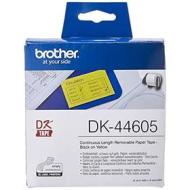 Brother DK44605 Etichette a Lunghezza Continua, Carta con Adesivo Rimovibile, 62 mm x 30.48 m, Giallo (AZ)