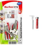 fischer EasyHook Angle 6, set da 6 Ganci ad Angolo e 6 Tasselli DuoPower 6 x 30 mm, Montaggio Facile e Veloce Senza uso di Pinze su Muro, Cartongesso, Mattoni Forati, Cemento, Legno, 557916 (AZ) fischer EasyHook Angle 6, set da 6 Ganci ad Angolo e 6 Tasselli DuoPower 6 x 30 mm, Montaggio Facile e Veloce Senza uso di Pinze su Muro, Cartongesso, Mattoni Forati, Cemento, Legno, 557916 (AZ)