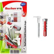 fischer EasyHook Angle 8, set da 4 Ganci ad Angolo e 4 Tasselli DuoPower 8 x 40 mm, Montaggio Facile e Veloce Senza uso di Pinze su Muro, Cartongesso, Mattoni Forati, Cemento, Legno, 557917 (AZ) fischer EasyHook Angle 8, set da 4 Ganci ad Angolo e 4 Tasselli DuoPower 8 x 40 mm, Montaggio Facile e Veloce Senza uso di Pinze su Muro, Cartongesso, Mattoni Forati, Cemento, Legno, 557917 (AZ)