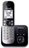 Panasonic KX-TG6861JTB Telefono Cordless DECT con Segreteria Telefonica, Vivavoce, Ampio Schermo Bianco da 1.8?, Nero (AZ)