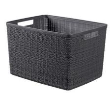 CURVER Juliet Cesta Jute 100% pl?stico reciclado cuadrada 17 L, Gris Oscuro, L (AZ) CURVER Juliet Cesta Jute 100% pl?stico reciclado cuadrada 17 L, Gris Oscuro, L (AZ)