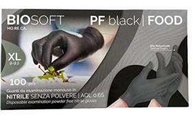 BIOSOFT PF black FOOD, Guanti in Nitrile Monouso Senza Polvere, Taglia M (AZ) BIOSOFT PF black FOOD, Guanti in Nitrile Monouso Senza Polvere, Taglia M (AZ)