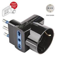 Adattatore pluristandard "Salvaspazio" con spina 16A nero (AZ)