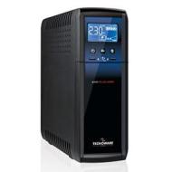 Tecnoware Power Systems UPS Exa Plus 1000 VA, con AVR, Display LCD e 2 Porte USB, Uscita Sinusoidale, 8 Prese (4 Protette da Blackout e 4 Filtrate), Nero (AZ)