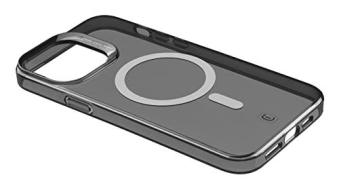 cellularline Gloss Mag - iPhone 14 Pro Custodia con Magneti Integrati per la Ricarica e l?Aggancio all?Alimentatore Mag Safe - Nero (AZ)