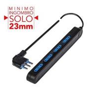 Multipresa da tavolo "Spaziozero" 4 uscite 10A 2P+T con spina 90? colore Nero (AZ) Multipresa da tavolo "Spaziozero" 4 uscite 10A 2P+T con spina 90? colore Nero (AZ)