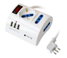 Techly 108170 Multipresa da Tavolo 3 Posti con Porte USB Bianco (AZ) Techly 108170 Multipresa da Tavolo 3 Posti con Porte USB Bianco (AZ)