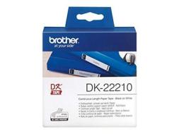 Brother DK22210 Etichette a Lunghezza Continua, Carta Adesiva, 29 mm x 30.48 m, Bianco (AZ)