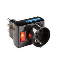 Adattatore salvaspazio pluristandard triplo con interruttre luminoso e spina 16A Nero (AZ) Adattatore salvaspazio pluristandard triplo con interruttre luminoso e spina 16A Nero (AZ)