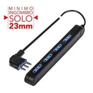 Multipresa da tavolo "Spaziozero" 4 uscite 16A 2P+T con spina 90? colore Nero (AZ) Multipresa da tavolo "Spaziozero" 4 uscite 16A 2P+T con spina 90? colore Nero (AZ)