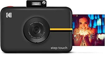 KODAK Step Touch Fotocamera digitale 13 MP a stampa istantanea, touchscreen LCD da 3,5", video HD 1080p, zoom ottico 10x, specchio selfie, suite editing, tecnologie Bluetooth e ZINK Zero Ink Nero (AZ)