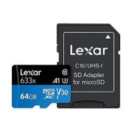Lexar - Scheda microSDXC 64 GB UHS-I ad alte prestazioni, 633 x U3, 100 MB/s (AZ)
