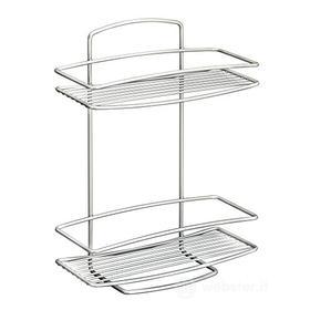 Metaltex serie Onda - Mensola rettangolare 2 ripiani per bagno - (460002) (AZ)