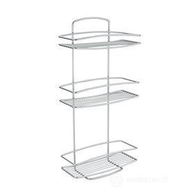 Metaltex serie Onda - Mensola rettangolare 3 ripiani per bagno - (460003) (AZ)