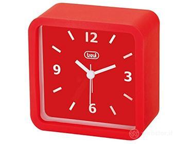 Trevi SLD 3820 Orologio al Quarzo con Sveglia, Grande Quadrante, Finitura Gommata, Movimento Silenzioso, Suoneria Elettronica, Rosso (AZ)