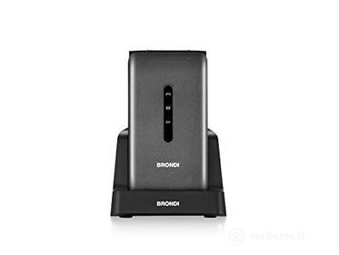 Brondi Amico Flip 4G Telefono Cellulare per Anziani GSM DUAL SIM con Tasti Grandi, Funzione SOS, Controllo Remoto, Volume Alto, Grigio (AZ)