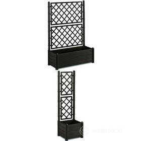 Blinky 96156-08 Fioreria Rettangolare con spaliera, Marrone Scuro, 80 lt (AZ)