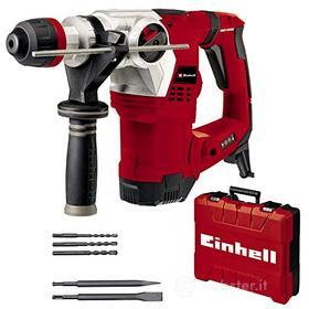 Einhell TE-RH 32 4F Kit Martello tassellatore 4 funzioni (220-240 V, 1250 W, giri min. 0-850, percussioni min. 0-4100,forza percussione 5 Joule, attacco SDS-plus, valigia, incl. 3 punte - 2 scalpelli) (AZ)