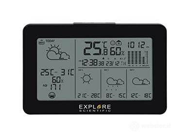 Explore Scientific WSH4103 Stazione meteorologica smart Wifi, sincronizzazione automatica dell'ora, piattaforma Tuya, temperatura, umidit? e previsioni del tempo consultabili anche da App, nero (AZ)