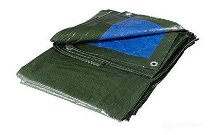 VERDELOOK Telo occhiellato Multiuso in polietilene, 3x2 m, Verde/Blu, coperture (AZ)