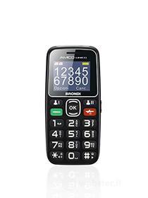 Brondi Amico Unico, Telefono cellulare GSM per anziani con tasti grandi, tasto SOS e funzione da remoto, dual SIM, volume alto, Nero (AZ)