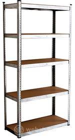 VERDELOOK Scaffale in metallo con 5 ripiani in legno 90x40x180cm (AZ)