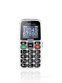 Brondi Amico Unico, Telefono cellulare GSM per anziani con tasti grandi, tasto SOS e funzione da remoto, dual SIM, volume alto, Bianco (AZ)