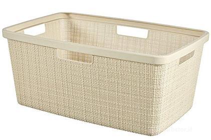 Curver Juliet Cesto para la ropa sucia, 46 L, beige, 70 % reciclado (AZ)