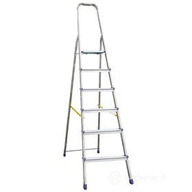 Scala domestica in alluminio 6 gradini pioli 1.32mt portata 100kg DOMINA 139.116 (AZ)