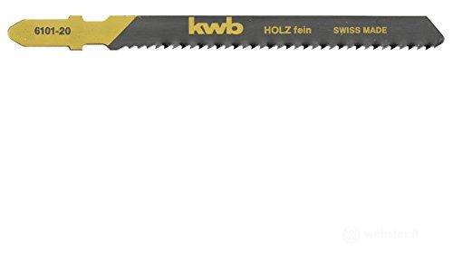 kwb 5 x Lame per seghetto alternativo Profi-Pack per legno 610125 (fine, acciaio al carbonio HCS, codolo monoblocco, T111B) a. o. per Einhell RT-JS 85 (AZ)