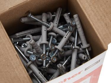 tasselli a percussione N 6X40/10 F con bordo piatto e vite (100 Pz.)