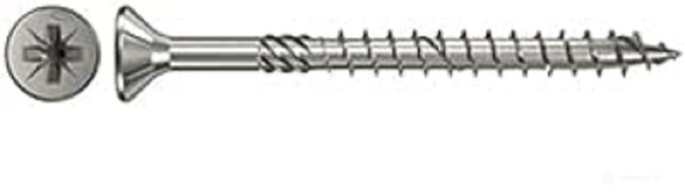 Viti truciolari pozi FPF-SZ 5,0x45 A2P inox, filetto parziale (200 Pz.)