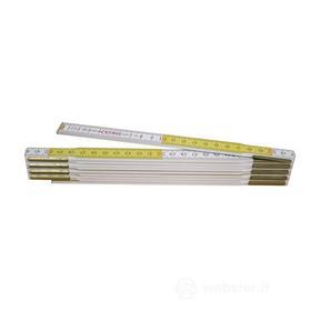 Metrica 23162 Metro, 2m, Decimali Rossi, Bianco/Giallo (AZ)
