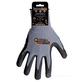 Technosafe GHF1322GB10C Guanti spalmati in Nitrile Foam Grigio/Nero con Palmo puntinato e cavallotto, 10, Set di 2 Pezzi (AZ)