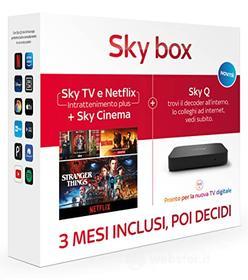 Sky box con 3 Mesi di TV e Netflix (Intrattenimento plus) + Cinema | Decoder Q incluso (AZ)