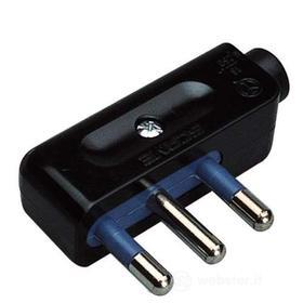 Spina elettrica salvaspazio 16A 2P+T 250 V nera (AZ)