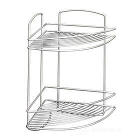 Metaltex serie Onda  - Mensola angolare 2 ripiani per bagno - (460202) (AZ)