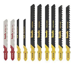 kwb 617220 Lame per seghetto alternativo T S-20 /single-cam shank, set universale per metalli non ferrosi e legno, 10 pezzi (AZ)