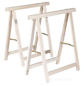 VERDELOOK Coppia cavalletti pieghevoli in legno 75x75cm fai da te (AZ)